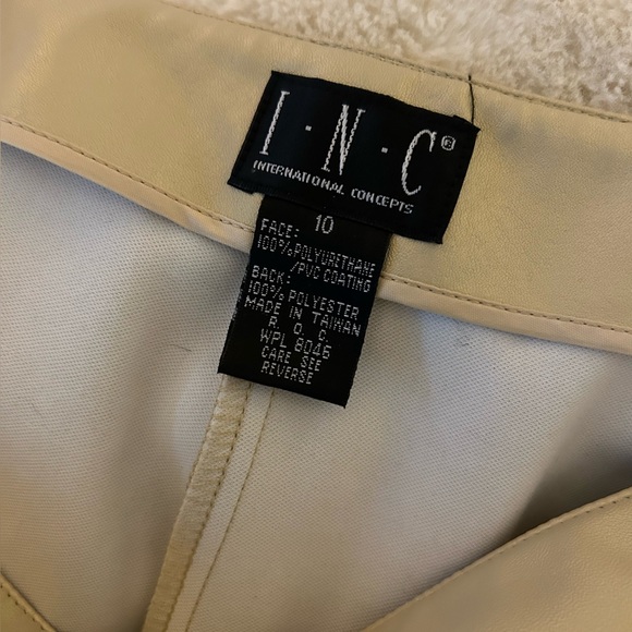 I.N.C. light gold faux leather pants size 10 - Picture 3 of 3